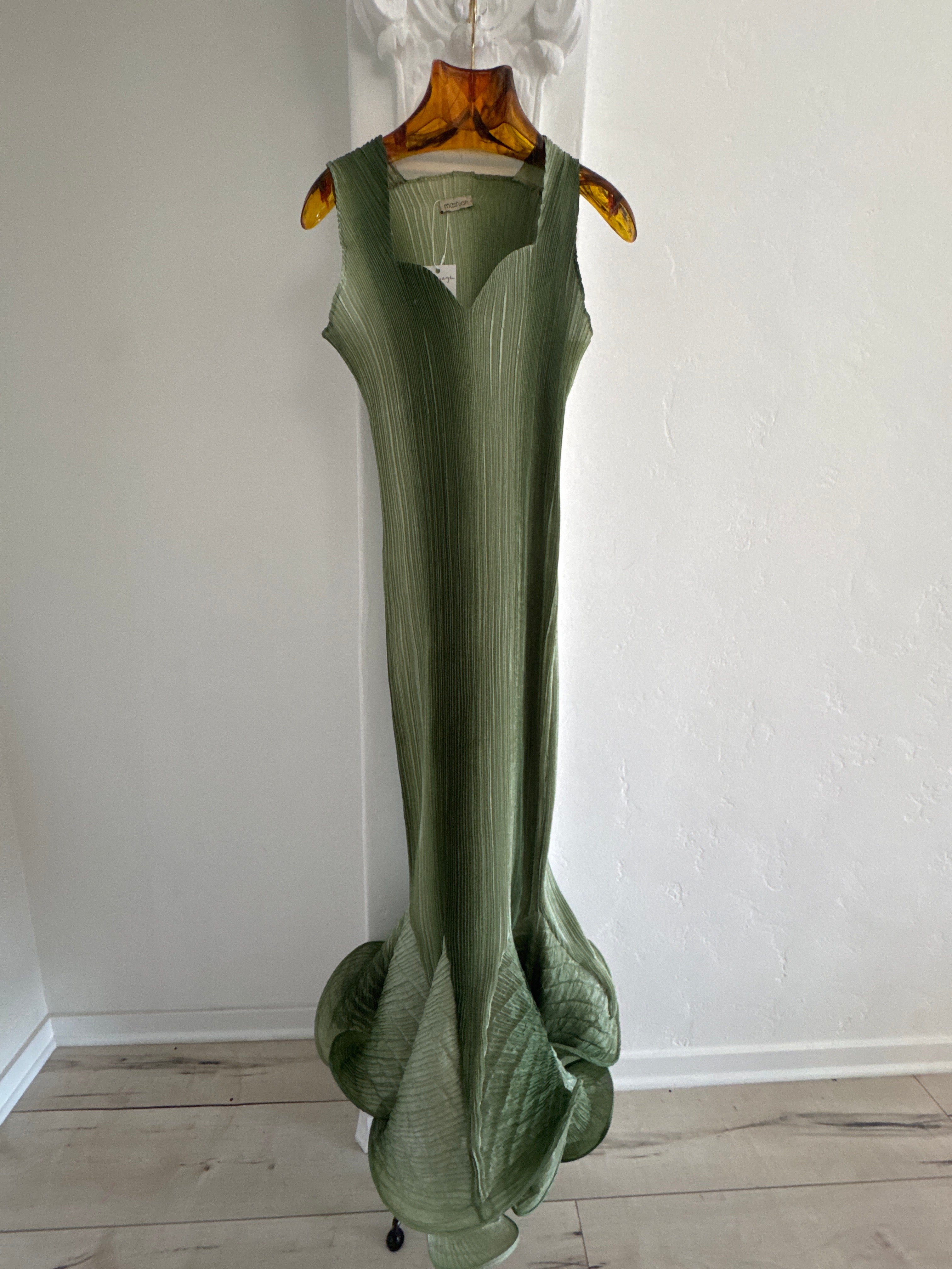 Scalloped Crepe Dress