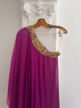 Fucshia One Shoulder  Caftan