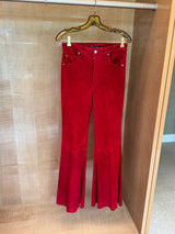 Super High-Rise Bell Flared Suede Pants