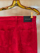 Super High-Rise Bell Flared Suede Pants