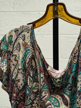 Paisley Print Dress with Diamanté