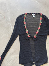 Crochet Rose Vintage Cardigan