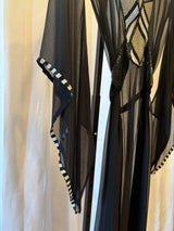Sheer Beaded Caftan Dress
