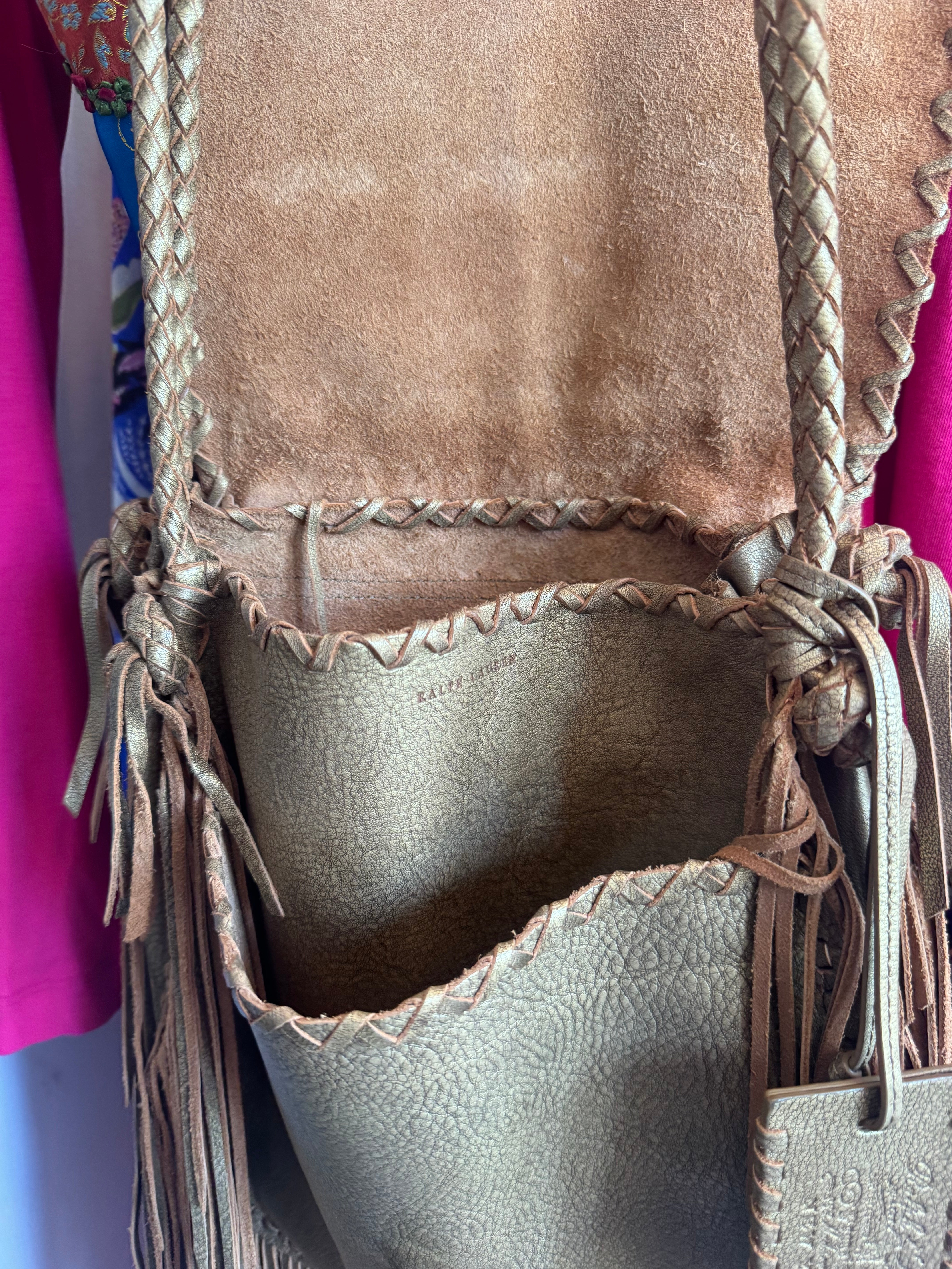Vintage Leather Fringe Bag