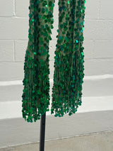 Green Sequins Vintage Pants