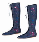 Lace up embroidered Shoes
