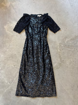 Sea Glitter Dress with Lace