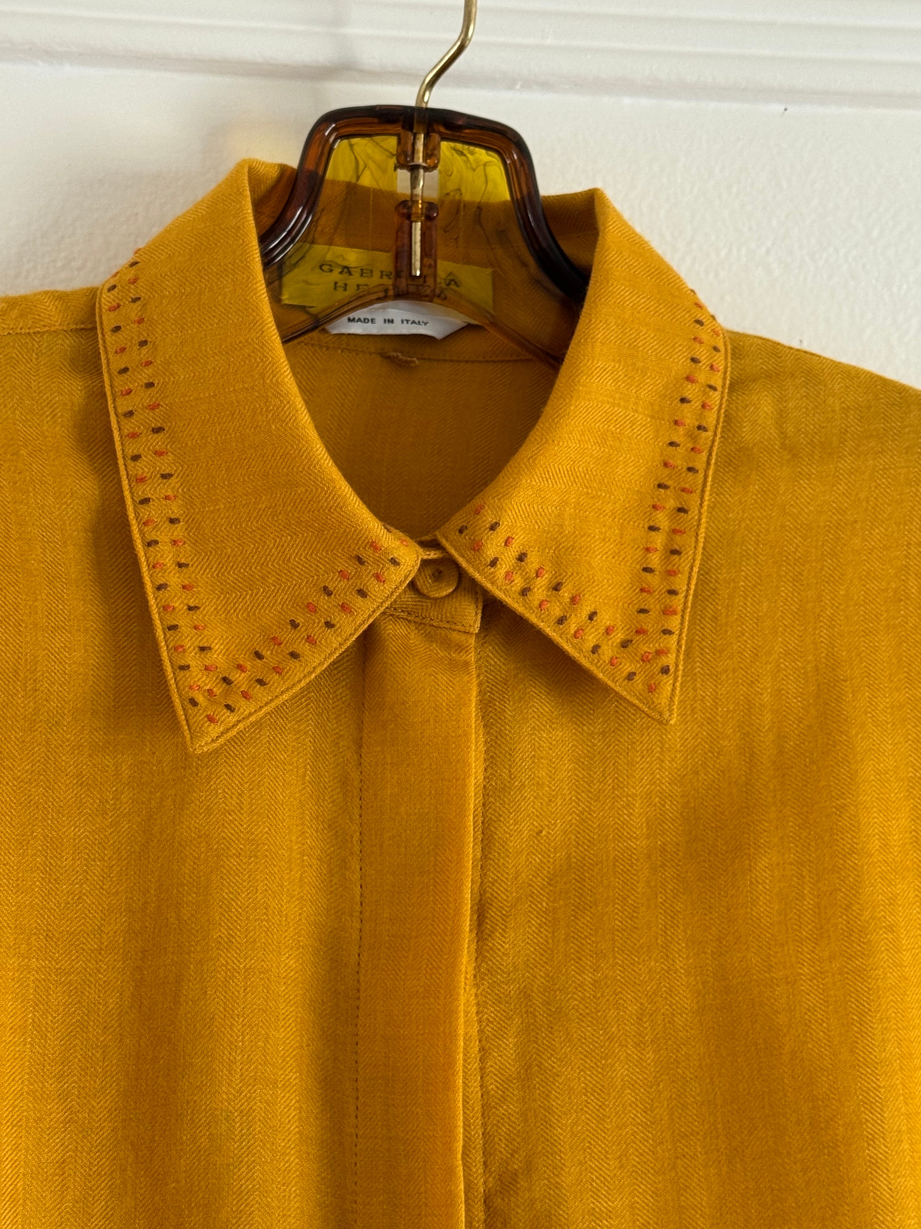 Orange Shirt with Embroidery Detail