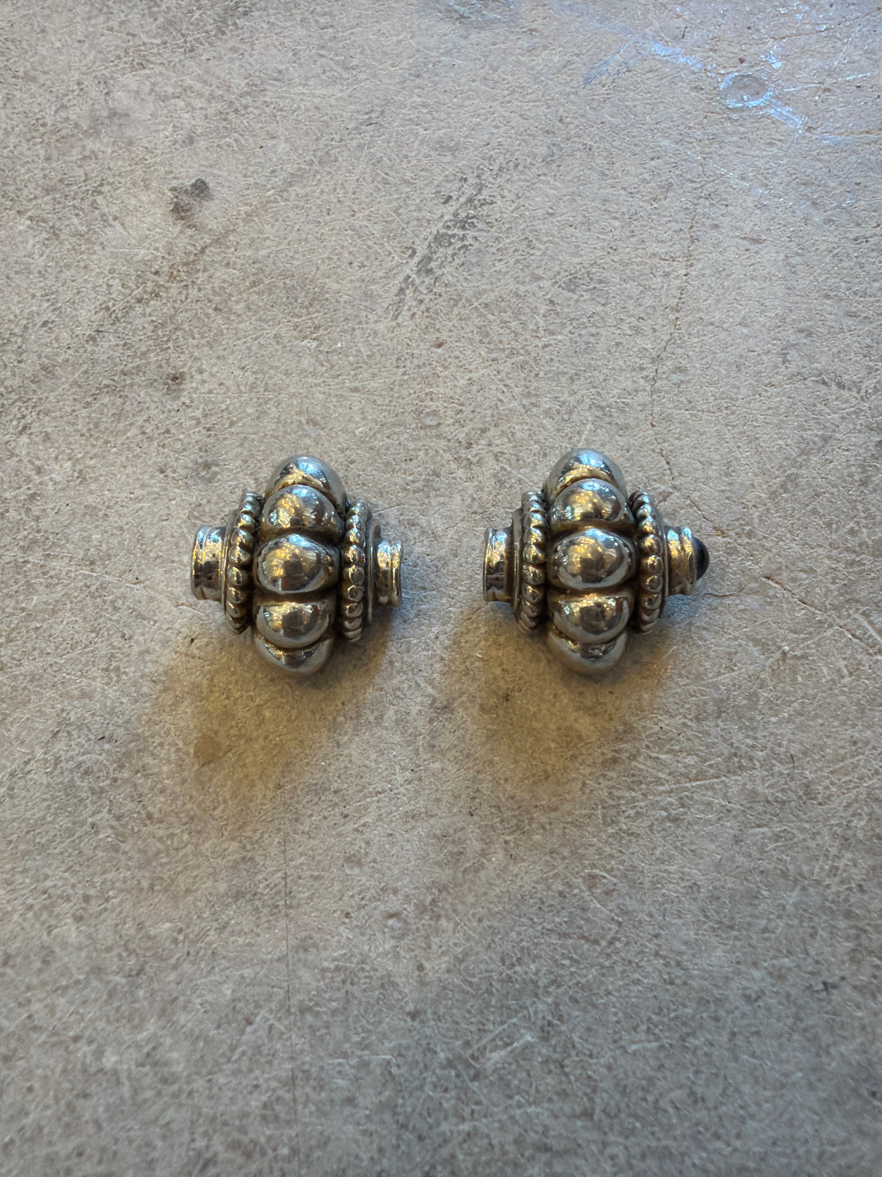 Embellished Silver Clip Earrings