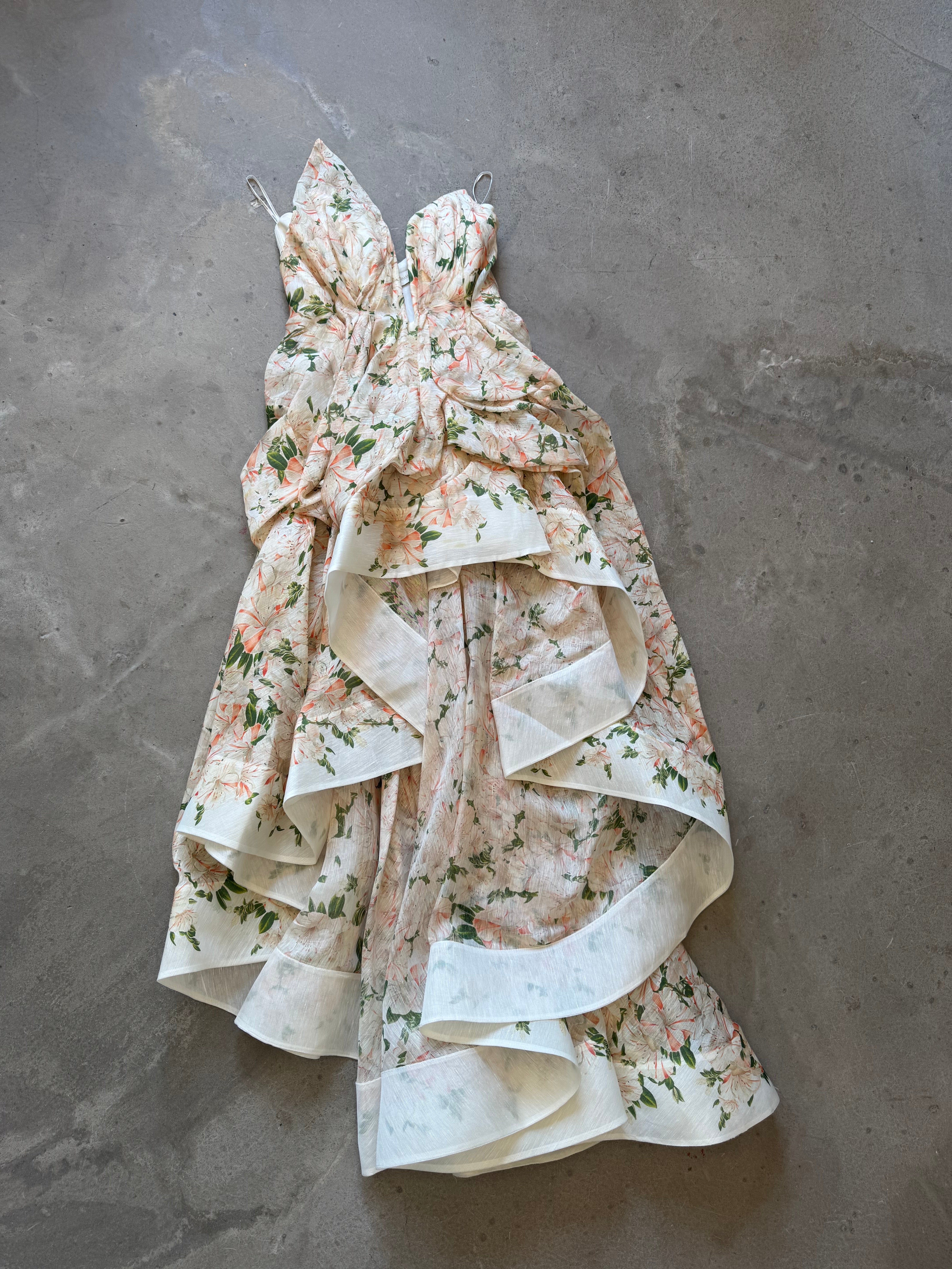 Strapless Asymmetrical Gown