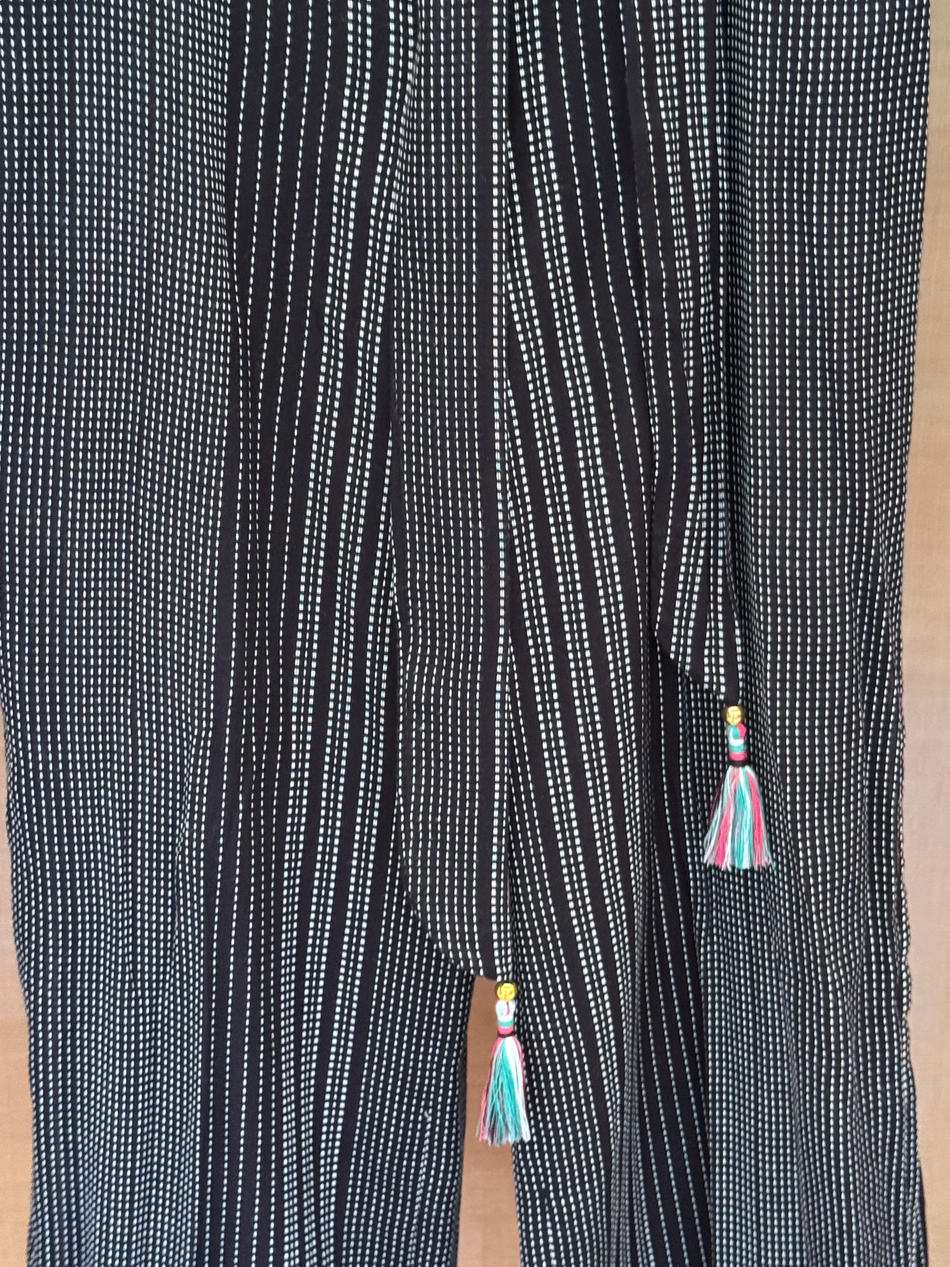 Silk Pants with Fringed Tie