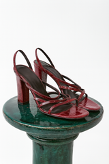 Crocodile Red Strappy Heels (37.5)