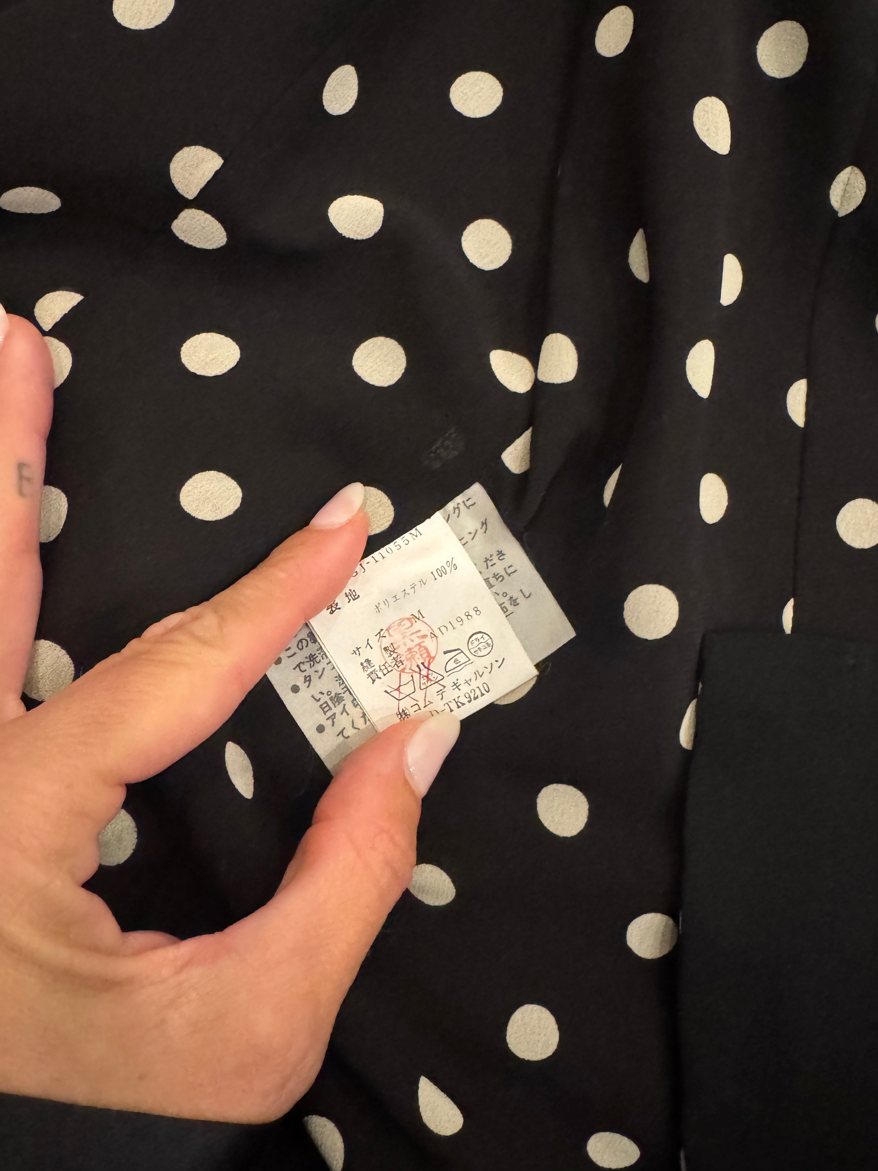 Vintage Comme des Garçons Polka Dot Chiffon Vest Blouse c. 1990s
