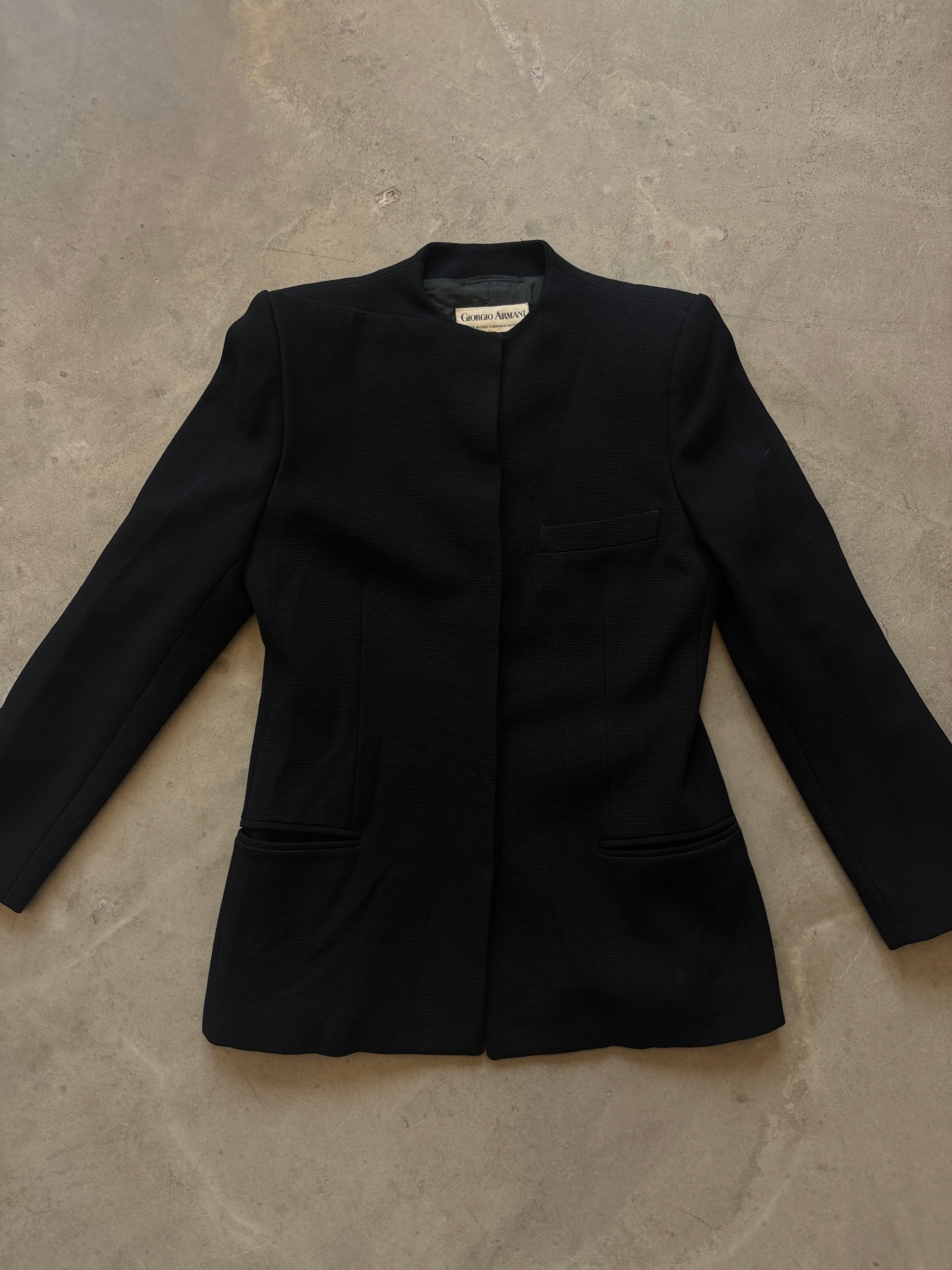 Black High Neck Blazer