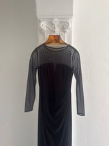 Black Mesh and body Con evening Dress
