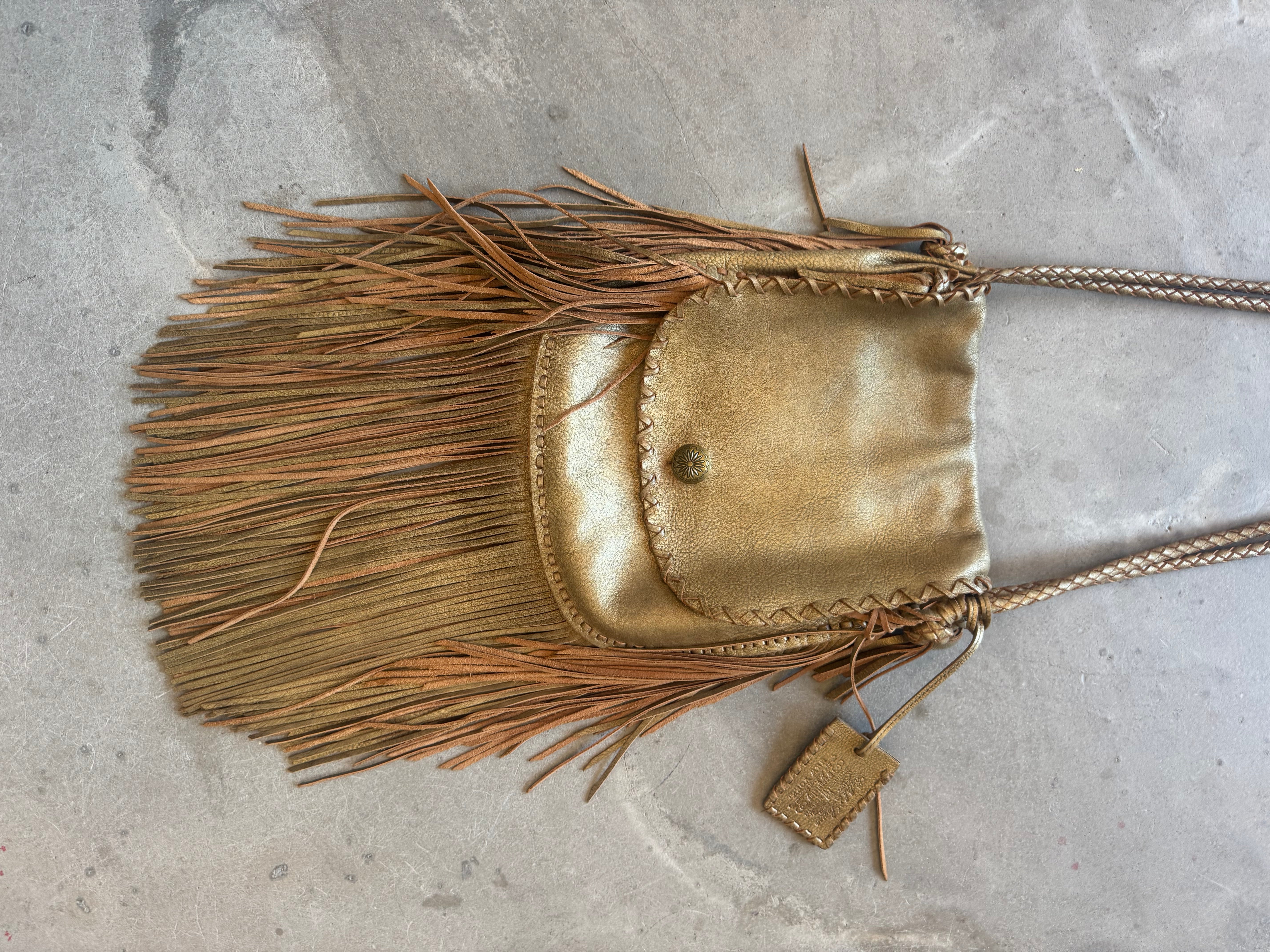Vintage Leather Fringe Bag
