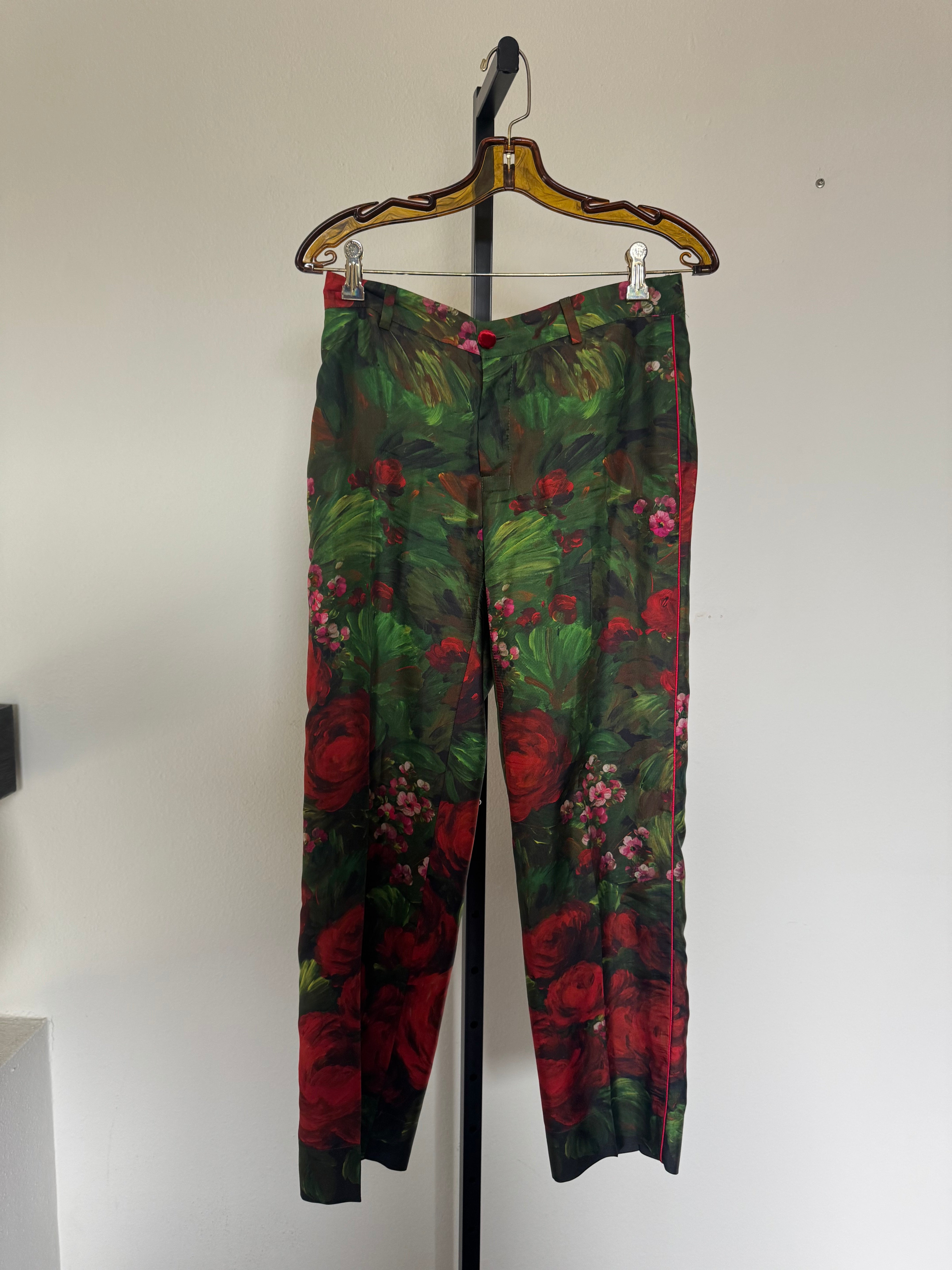 Floral and Velvet Trimmed Suit