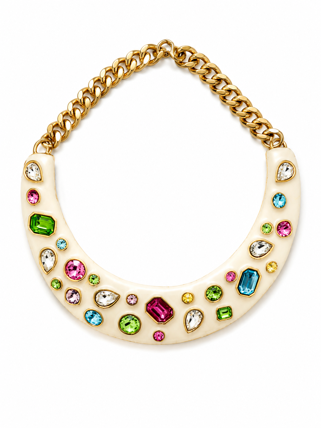 Enamel Bejeweled Necklace