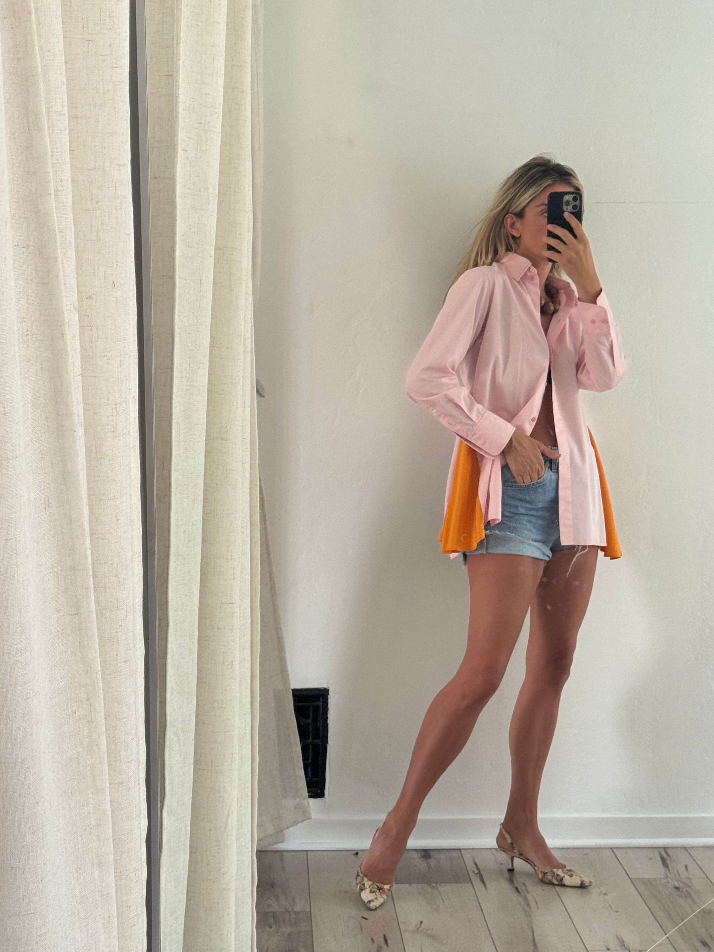 Pink Shirt with Orange detailing