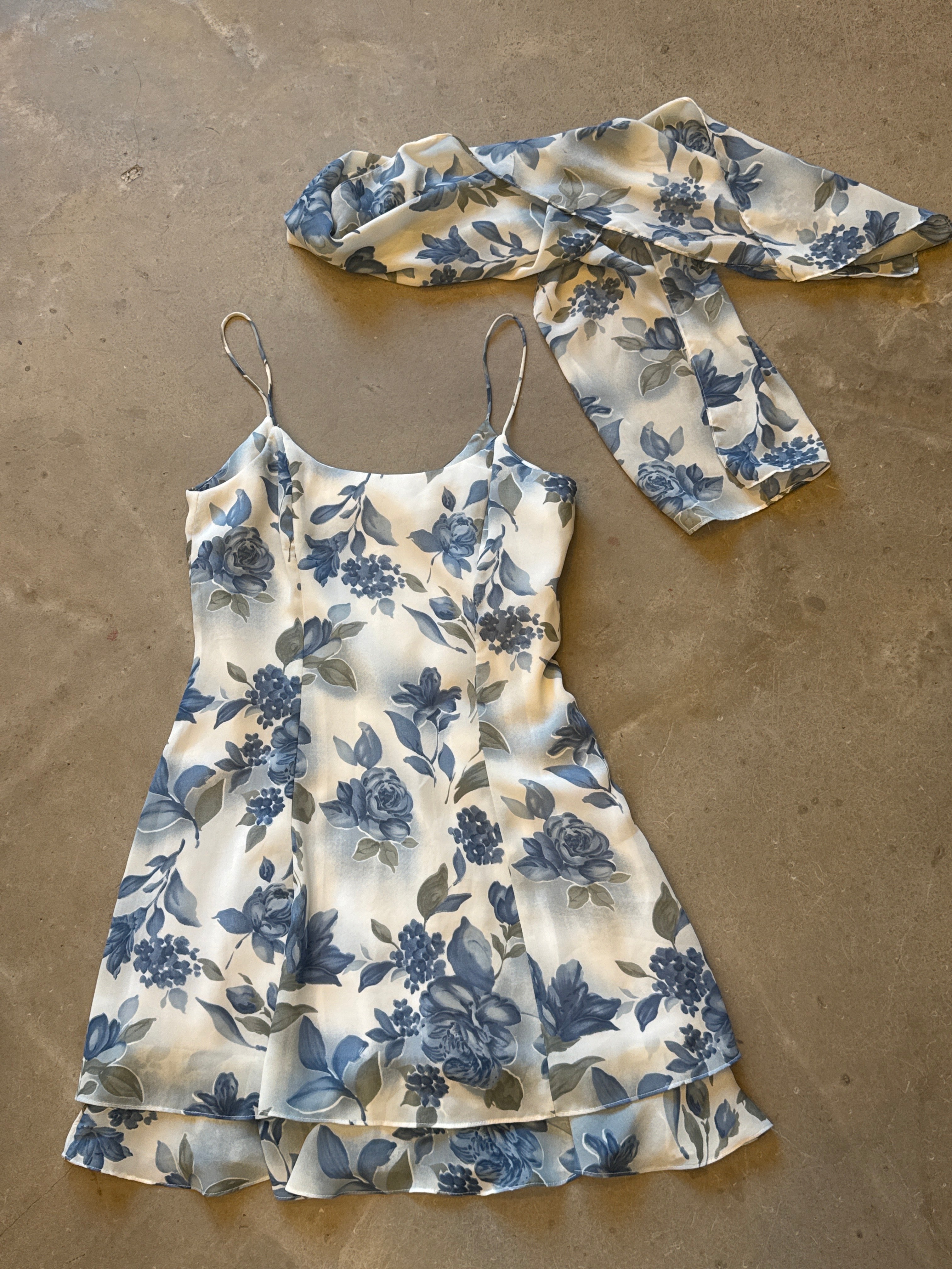 Blue Floral Mini Dress
