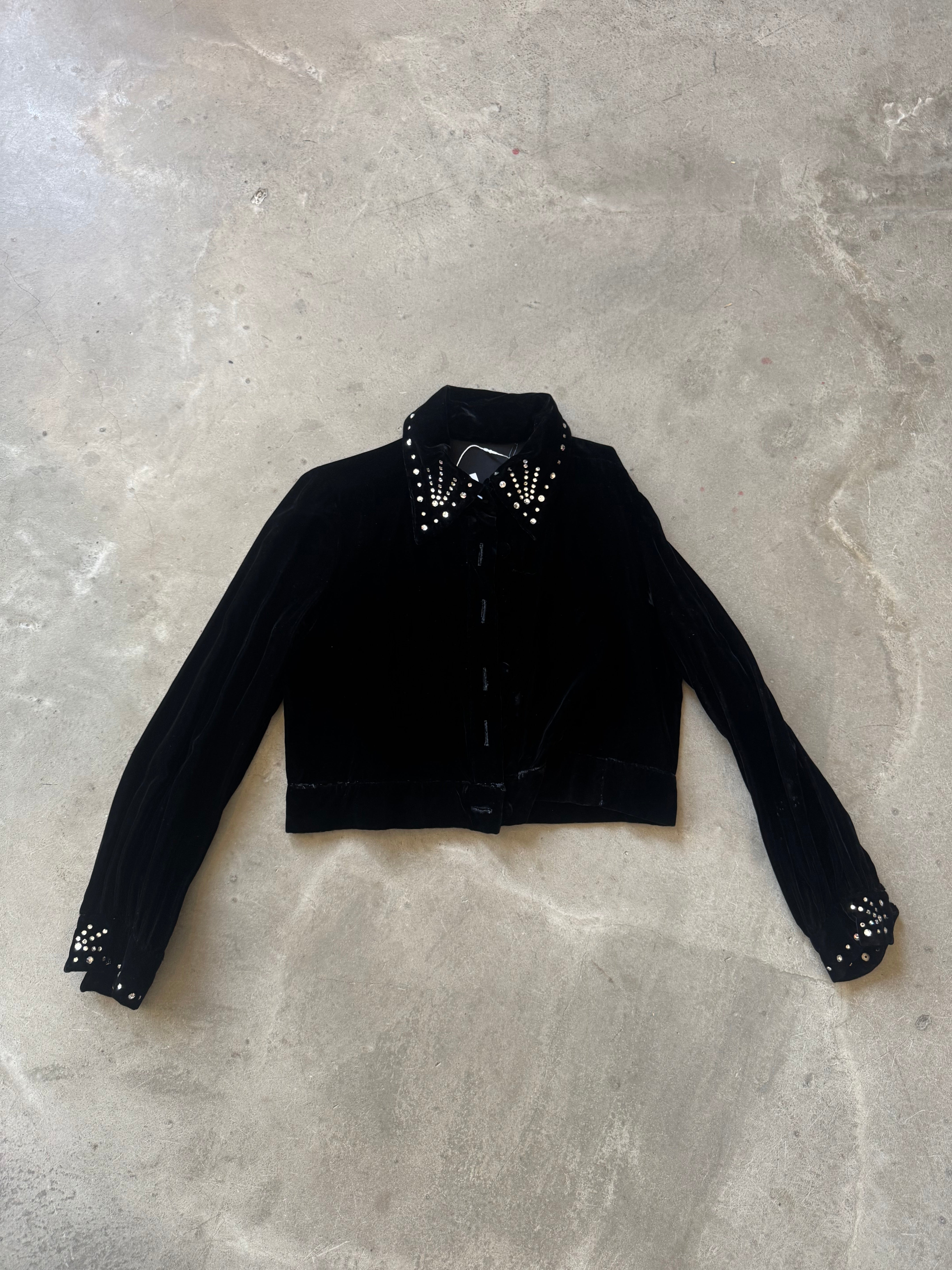 Velvet Vintage Jacket with Rhinestones