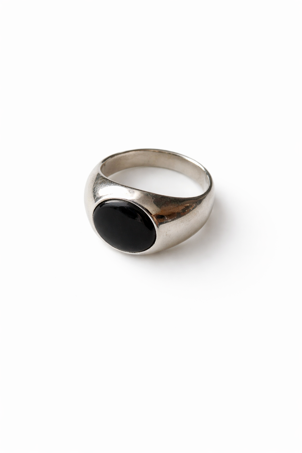 Small Silver Ring with black stone