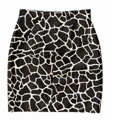 Black & White Giraffe Leather Mini Skirt