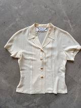 90's Cream Silk Blouse
