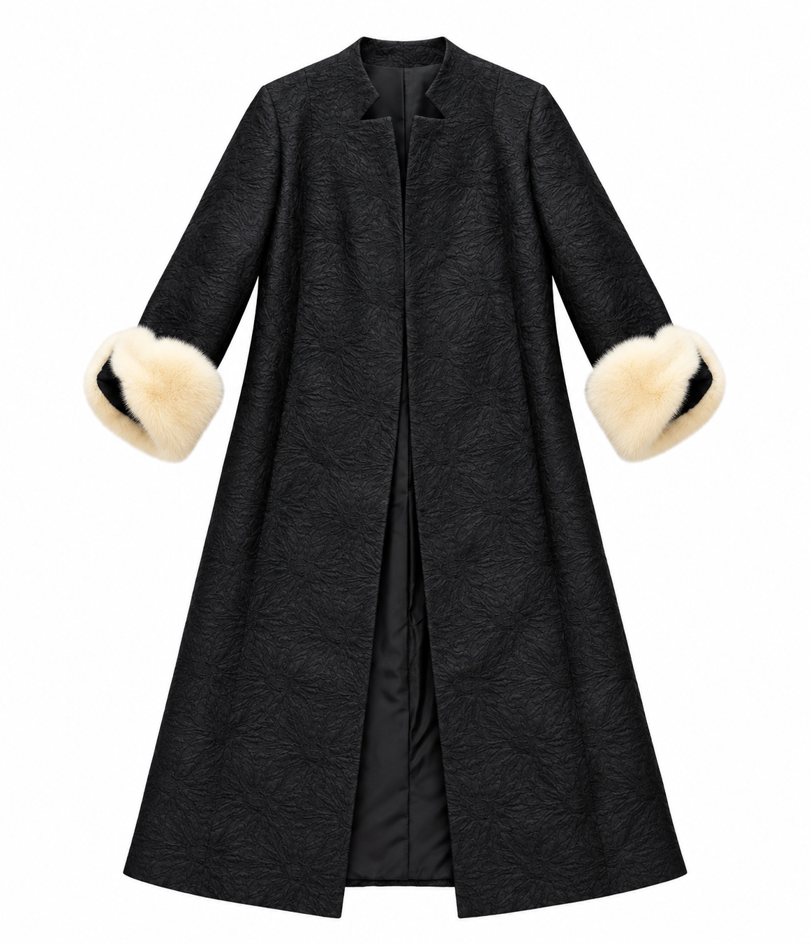 Black Coat w/ Fur Cuffs