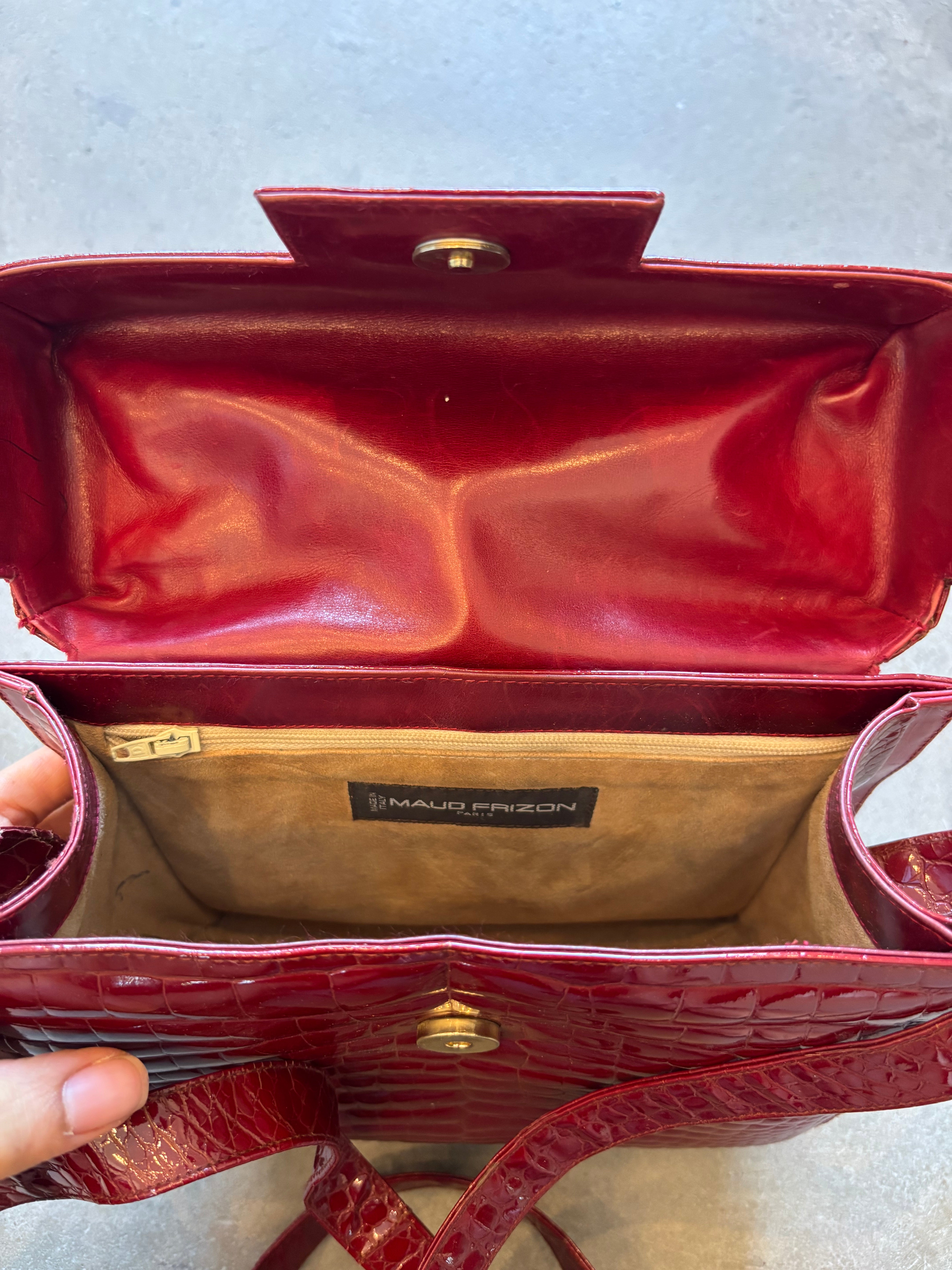 Red Crocodile Bag w/ Strap