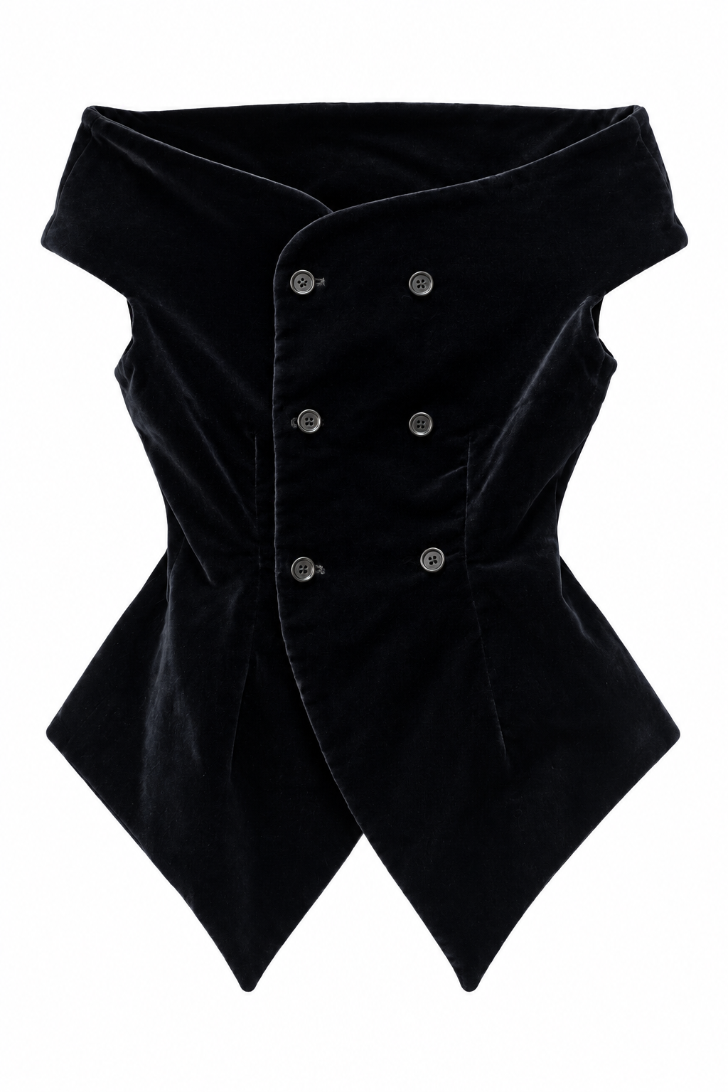 Velvet Off The Shoulder Bustier Vest