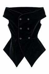Velvet Off The Shoulder Bustier Vest