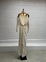 White Gown with Embellished Crystal Shoulders