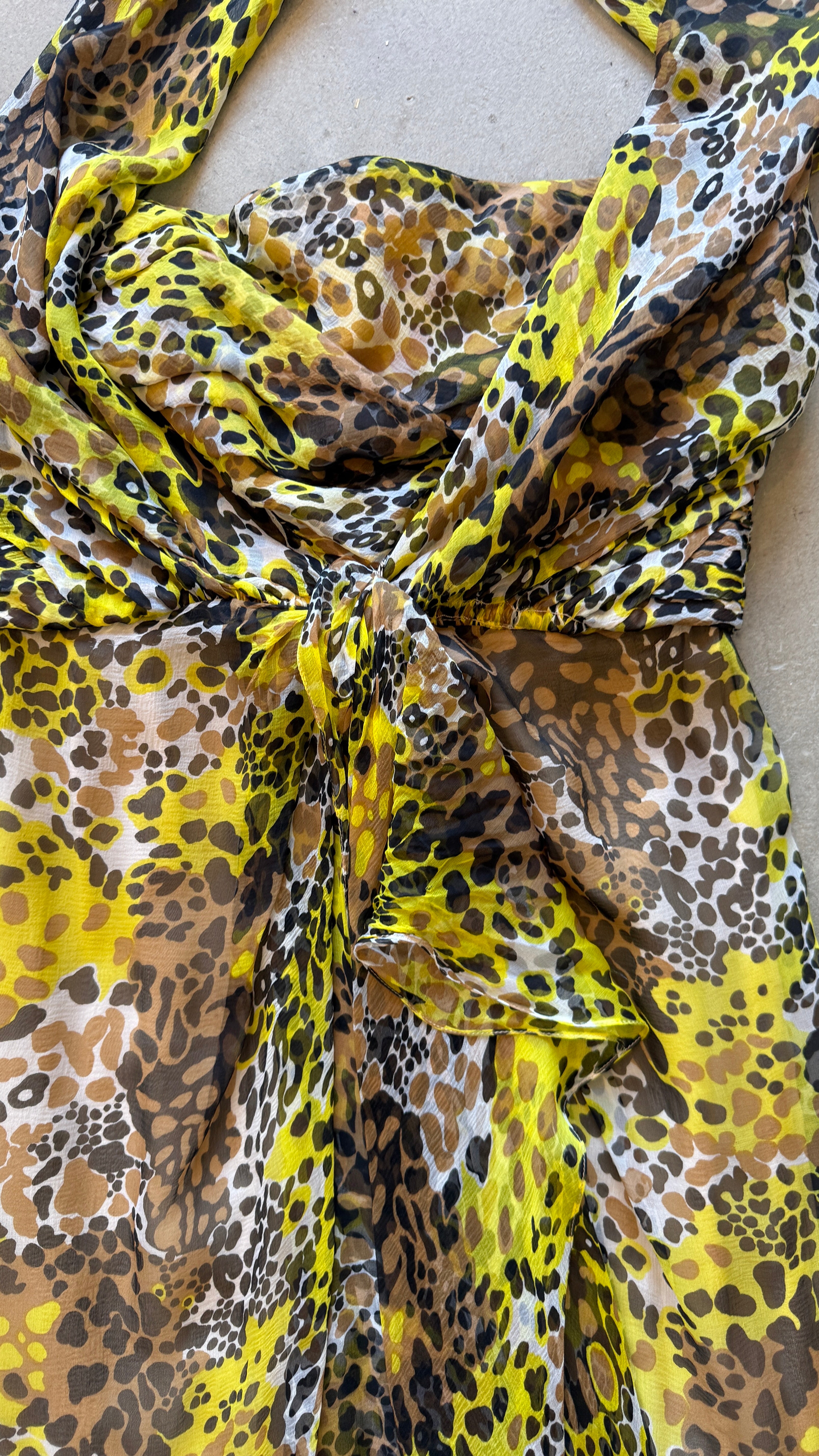 Vintage Yellow Leopard Dress