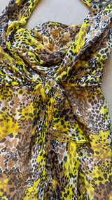 Vintage Yellow Leopard Dress