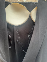 Gown with beading and chiffon Cascading Sleeves