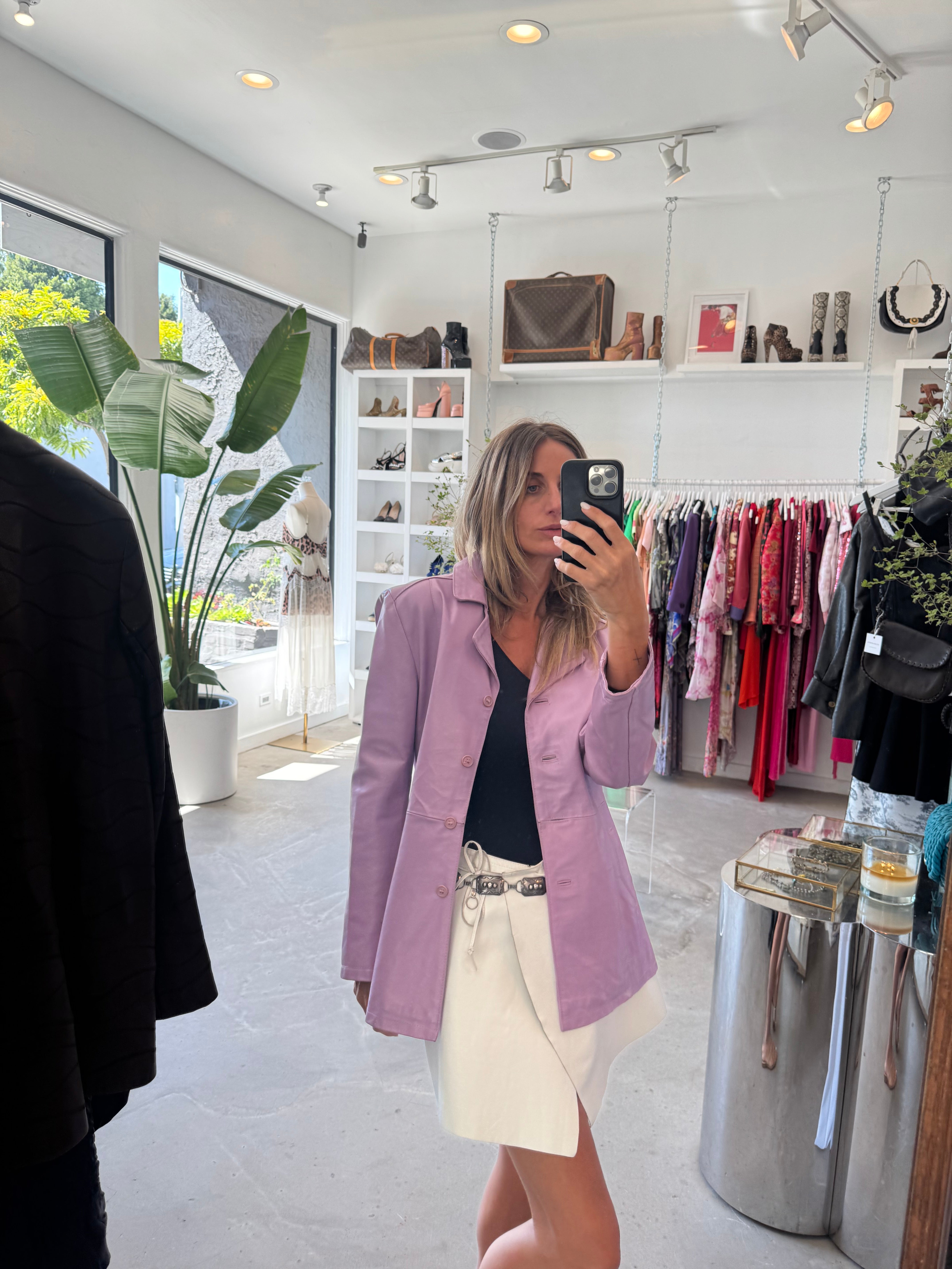 Lilac Leather Jacket