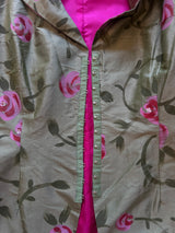 Rose Painted Vintage Silk Jacket