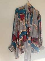 Silk Scarf Print Shirt