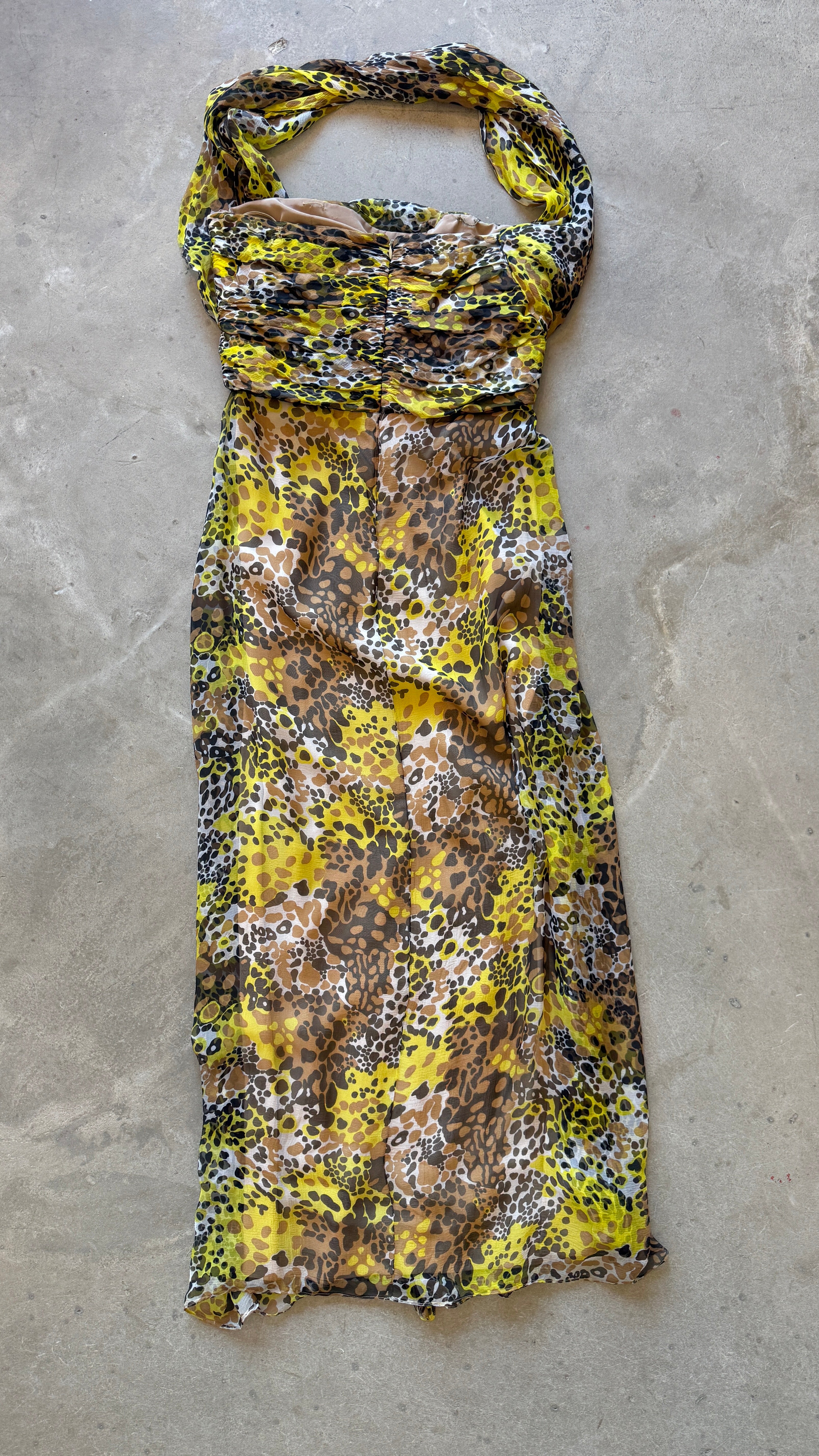 Vintage Yellow Leopard Dress