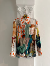 Art Collage Silk Shirt