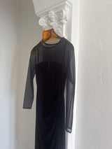 Black Mesh and body Con evening Dress