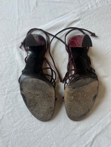 Crocodile Red Strappy Heels (37.5)