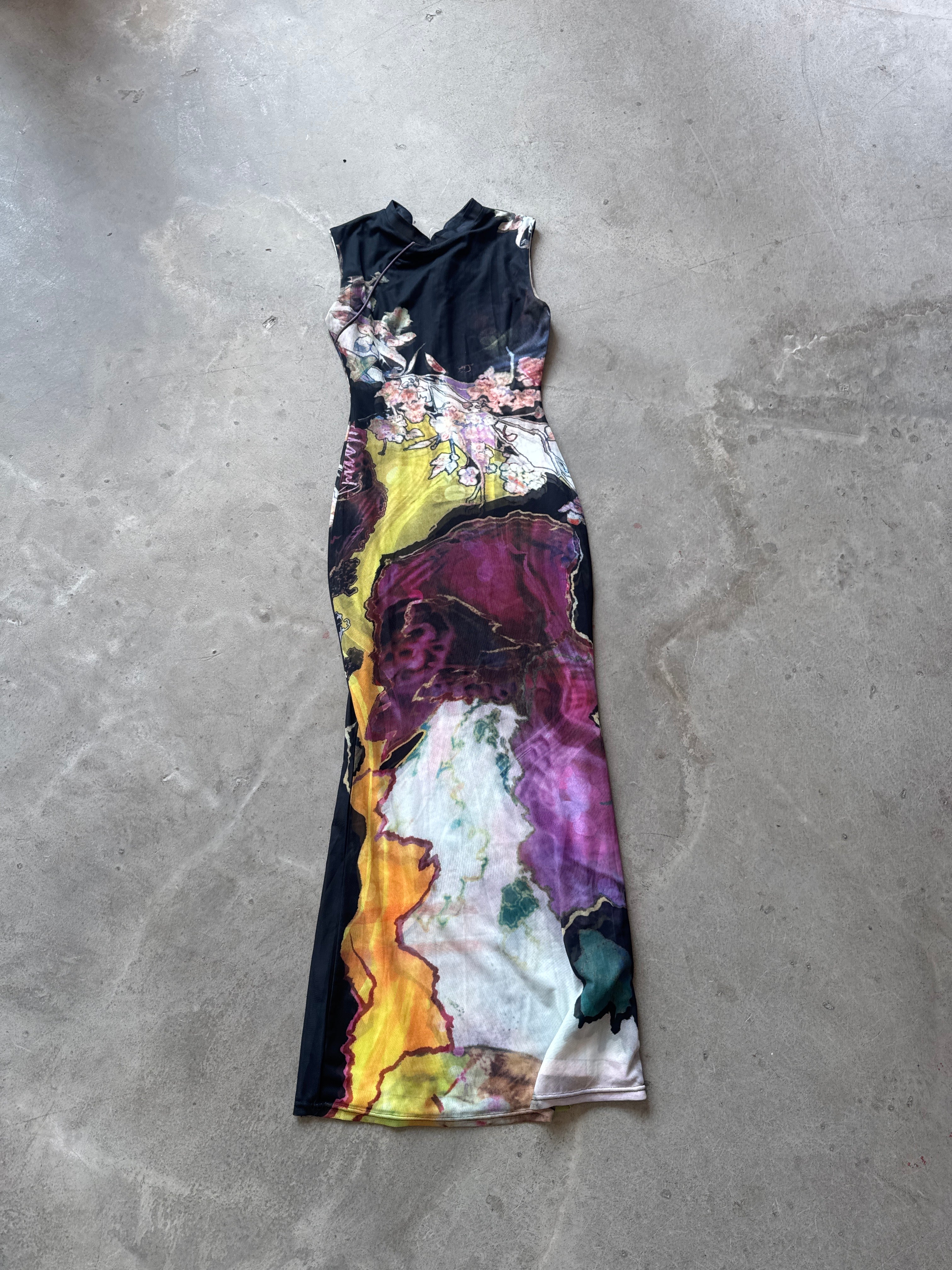 Floral Oriental Body con dress