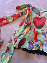 Heart Chiffon Mini Skirt