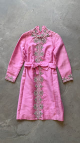 Vintage Pink Embroidered Dress