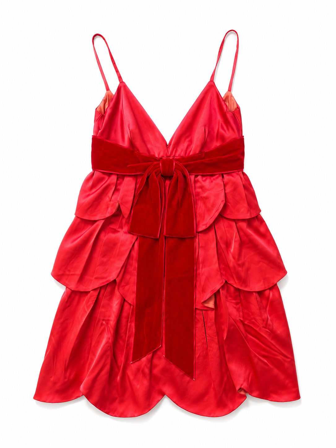 Tiered Silk and Velvet Vintage Dress