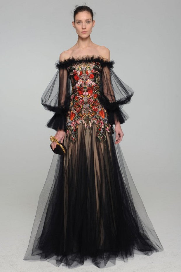 Archival 2012 Pre-Fall Embroidered Tulle Gown