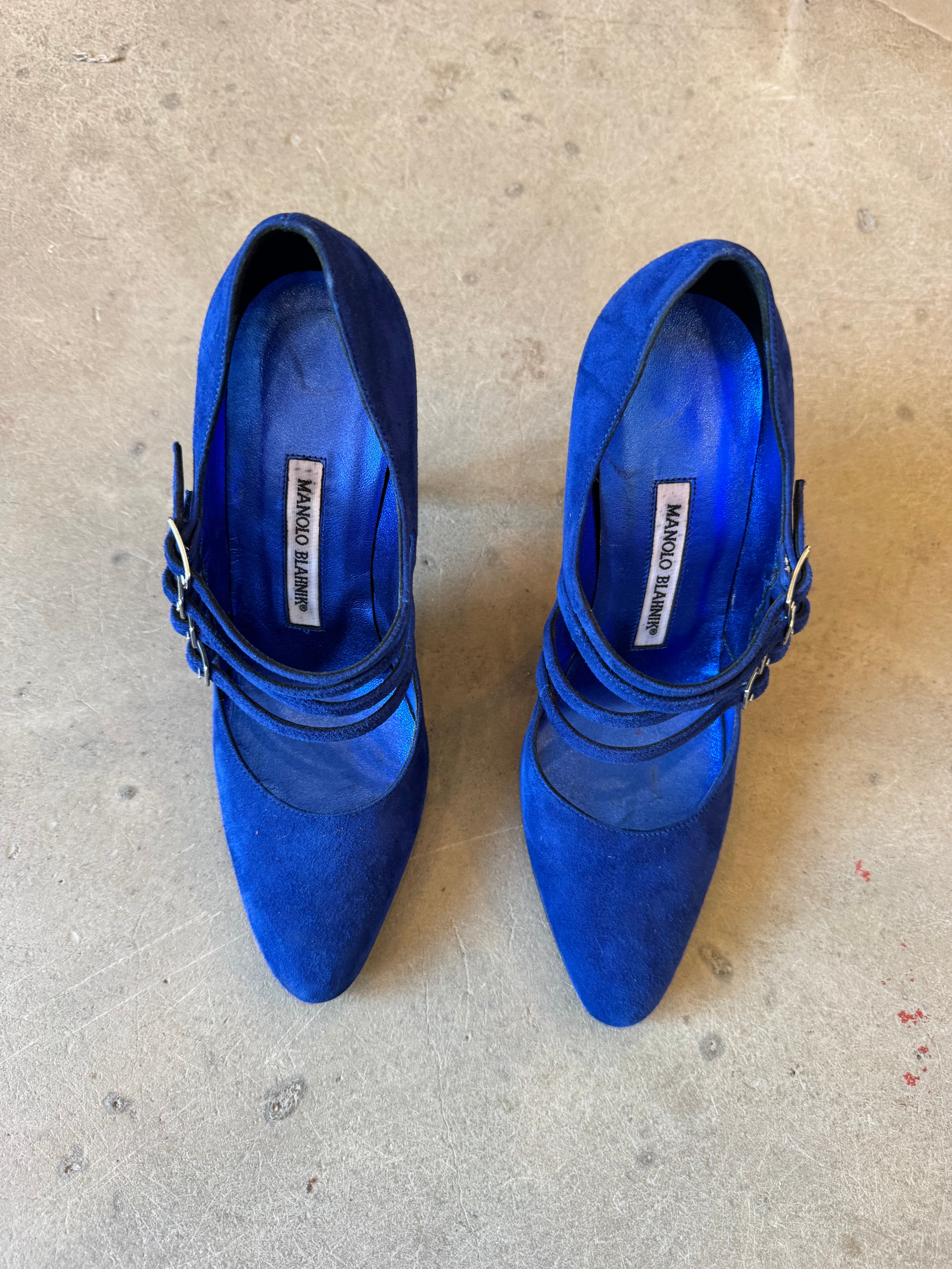 Cobalt Suede Pumps