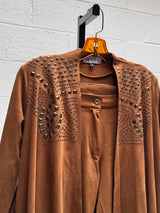 Vintage Suede Like Studded Suit